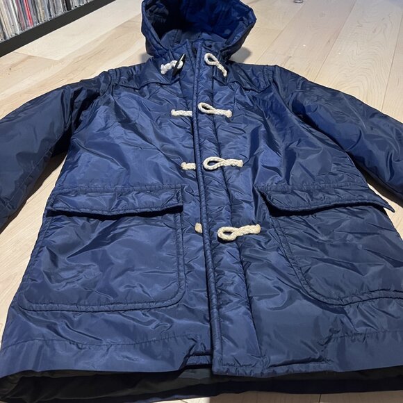 Comme des Garçons SHIRT Hooded Duffle Puffer Coat Jacket Navy - Picture 8 of 8